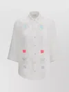 Forte Forte Halfsleeve Voile Shirt With Oniric Blossom Embroidery Pattern