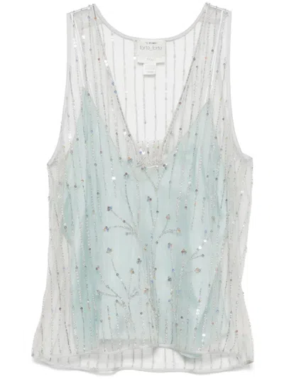 FORTE FORTE BEAD-EMBELLISHED TOP