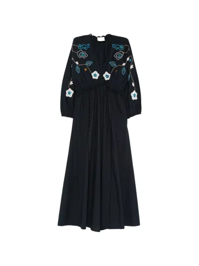 Forte Forte Beaded-motifs Scalloped Dress In Black