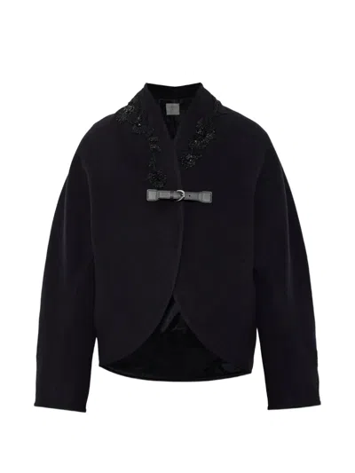 Forte Forte Bead-embellished Buckle-fastening Jacket In Multi