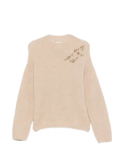 Forte Forte Bead-embellished Knitted Sweater In Neutral