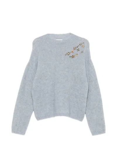 Forte Forte Bead-embellished Sweater In Blue