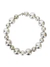 Forte Forte Metallic Beaded Necklace With Rear Closure In Grey