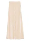 Forte Forte High-waisted Wide Leg Velvet Trousers In Neutral