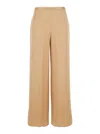 Forte Forte Beige Pants With Rear Elastic Waist And Wide Leg In Viscose Blend Woman In Brown