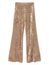 Forte Forte Iridescent Stretch Velvet High-waisted Trousers In Brown