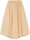 Forte Forte Forte_forte Light Yellow Midi Skirt With Elastic Waist In Neutrals