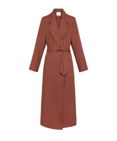 Forte Forte Belt Detail Coat In Brown