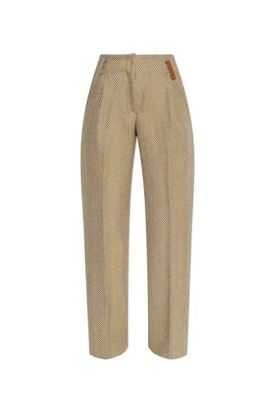 Forte Forte Belt Loop Casual Pants In Neutral