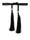 Forte Forte Braided Crystal-embellished Belt In Black