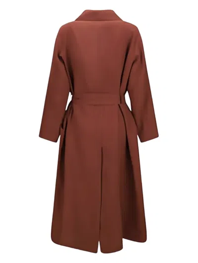 Forte Forte Belted Linen Canvas Coat In Brown