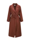 Forte Forte Linen Belted Coat Geometric Pockets