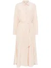 Shop Forte Forte Belted Maxi Dress In Neutrals