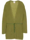 Forte Forte Belted Midi Cardigan In Green