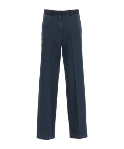 Forte Forte Belted Twill Chino Pants In Blue