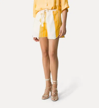 Forte Forte Bermuda Stripe Shorts In Sole In Orange
