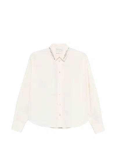 Forte Forte Beurre Embroidered Collar Boxy Shirt In Neutral