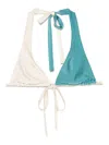 Forte Forte Bi-colour Bikini Top In Blue