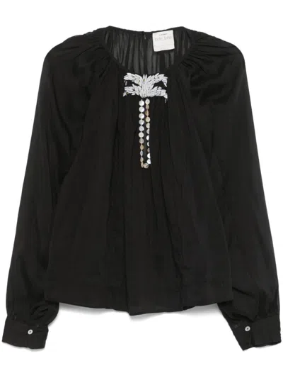 Forte Forte Black Bead-embellished Blouse