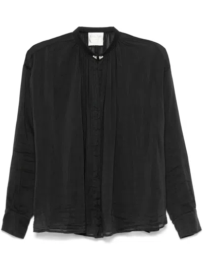 Forte Forte Black Cotton Silk Bohemian Shirt In Blue