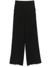 Forte Forte Straight Leg Trousers Elastic Waistband In Black