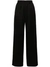 Forte Forte Wide-leg Trousers In Viscose And Wool Faille In Black