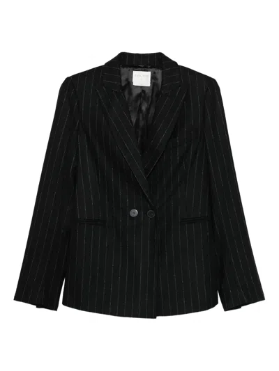Forte Forte Black Pinstriped Cloth Jacket In Multi
