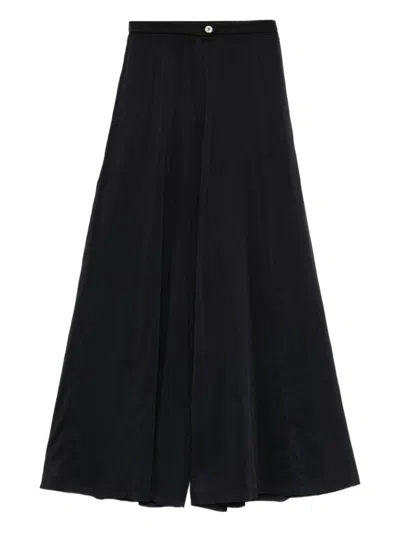 Forte Forte Voile Cotton And Silk Trousers In Black