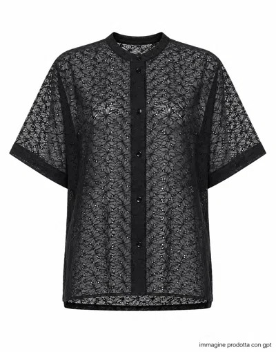 Forte Forte Black Round Neck Cotton Shirt