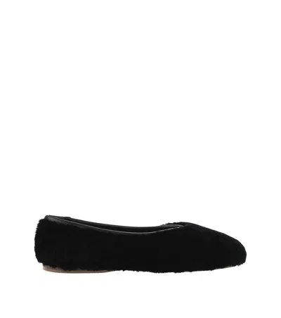 Forte Forte Black Shearling Ballet Flats