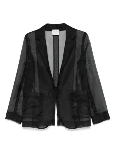 Forte Forte Black Silk Organza Blazer