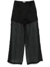 Forte Forte Wide-legged Silk Trousers With Sheer Overlay