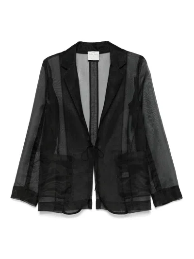 Forte Forte Semi-sheer  Blazer In Black