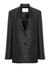 Forte Forte Wool Herringbone Sartorial Blazer In Grey