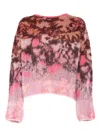 Forte Forte Bloom Mist Alpaca And Mohair Jacquard Sweater In Pink