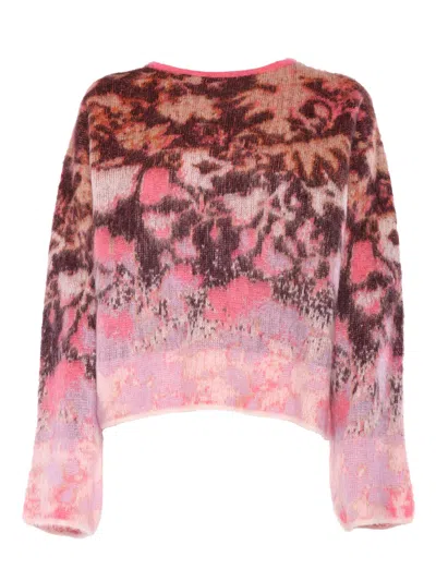 FORTE FORTE BLOOM MIST ALPACA AND MOHAIR JACQUARD SWEATER