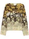 Forte Forte Bloom Mist-jacquard Sweater In Green
