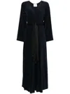 Forte Forte Semi-sheer Pleated Flared Dress In Blue