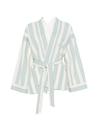 Forte Forte Blue Stripes V Neck Jacket