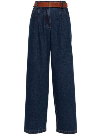 FORTE FORTE BLUE WIDE LEG DENIM JEANS