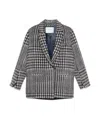 Forte Forte Check-pattern Coat In Gray