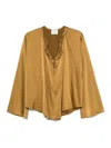 Forte Forte Soft Silk Blend Green Blouse In Yellow