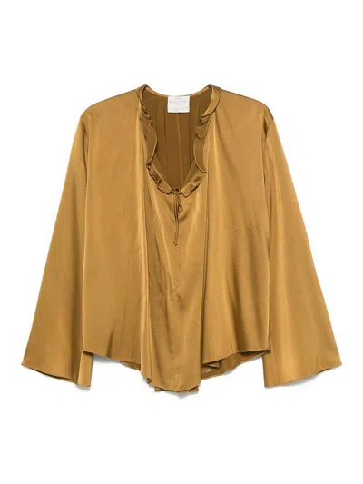 FORTE FORTE SILK RUFFLE BLOUSE