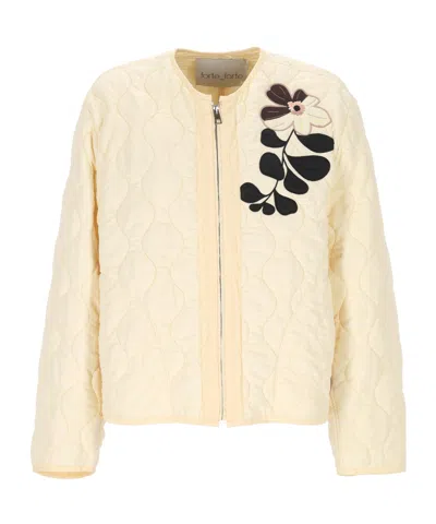 FORTE FORTE BOMBER JACKET WITH EMBROIDERY