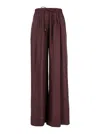 Forte Forte Bordeaux Pants With Elastic Drawstring Waist And Wide Leg