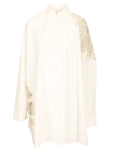 Forte Forte Botanical Flower Embroidery Popline Over Shirt