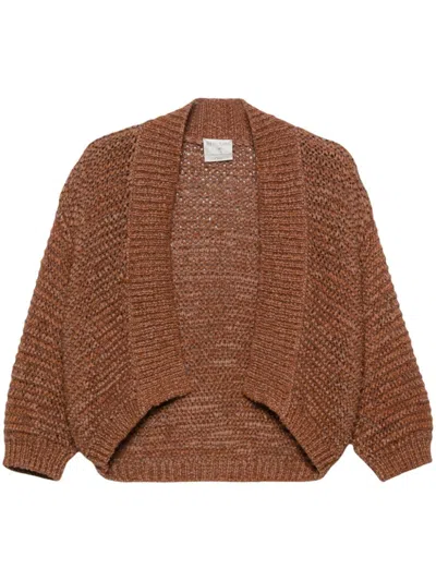 Forte Forte Open-knit Cardigan In Brown