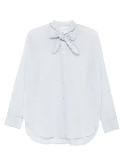 Forte Forte Bow-collar Cotton Shirt In Blue