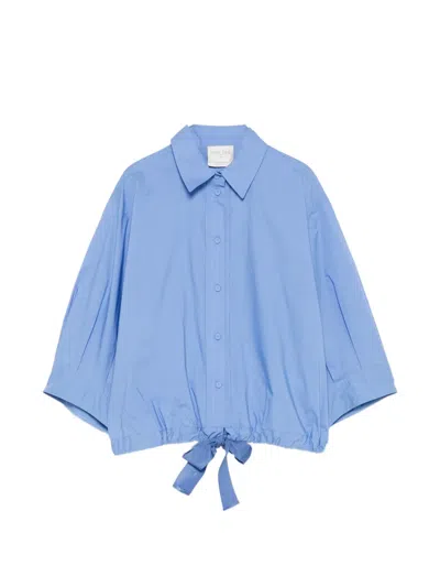 Forte Forte Bow Cotton Shirt In Blue