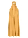 Forte Forte Halterneck Dress In Gold